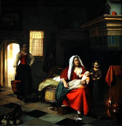 Un interno con una madre e i suoi figli da Pieter de Hooch